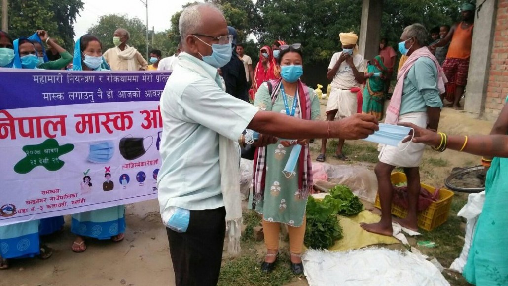 Mask campaign in Sarlahi district
